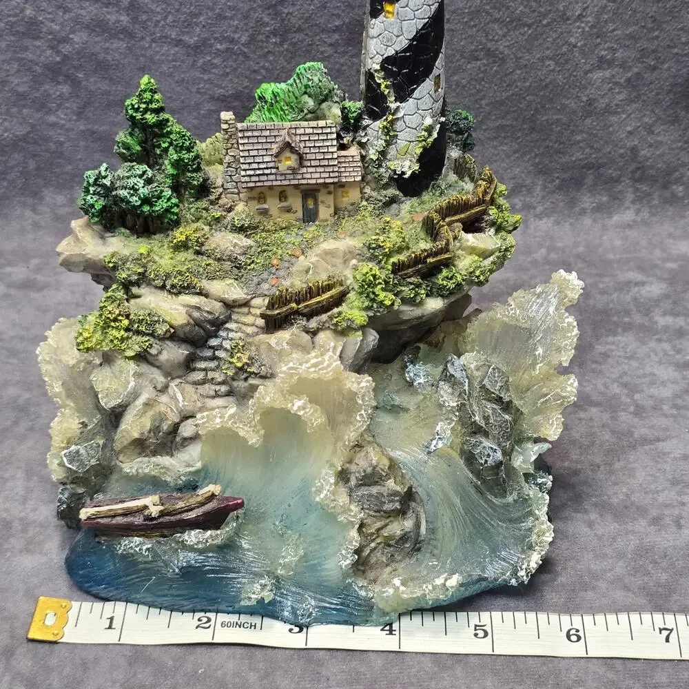 Lighthouse Cottage & Ocean Waves Collectible Home Decor Music Box